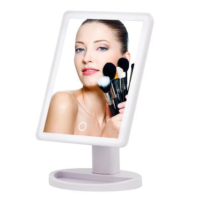 China Wonderful gift wholesale price square plastic single side promotion lighted makeup mirror for sale