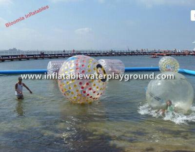 China Colorful Dot Durable Inflatable Water Zorb Ball For Floating Fun for sale