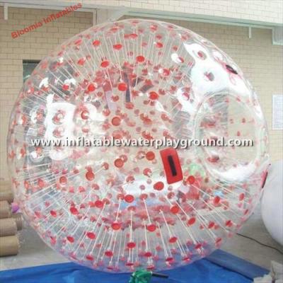 China Red Cord Inflatable Zorb Ball Football , Inflatable Zorbing Ball With One Entrance for sale