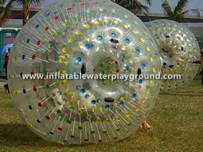 China Colorful Dot Row Inflatable Human Zorb Hamster Ball , Rolling On Grass for sale