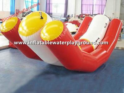 China White / Red Inflatable Swimming Toys Pool Teeter Totter With Durable Handles for sale