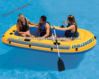 China Yellow Inflatable Raft Boat , Adults Inflatable Dinghy Boat With Durable Handles for sale