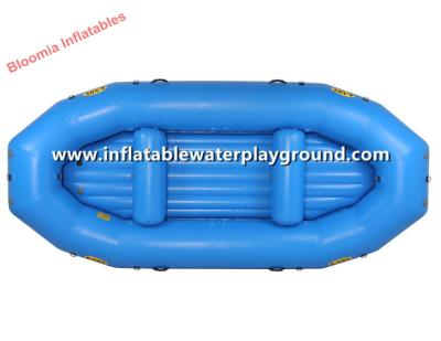 China Professional Light Blue Inflatable Raft Boat Made Of PVC Tarpaulin Fabric for sale