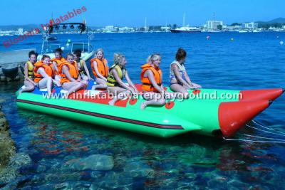 China 0.9mm PVC Fabric Inflatable Towables , 12 Person Double Lane Banana Boat Tube for sale