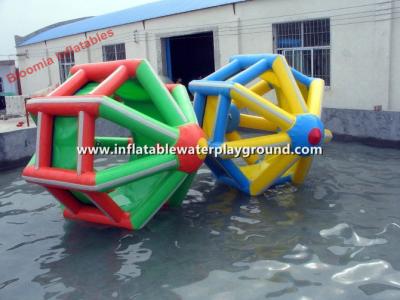 China 0.9mm PVC Tarpaulin Inflatable Water Roller / Water Walking Roller Floating Toys for sale