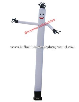 China 20ft White Waving Inflatable Tube Man , Dancing Fan Man For Advertising for sale