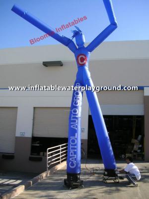 China 2 Legs Blue Advertising Inflatable Arm Waving Tube Man / Dancing Balloon Man for sale