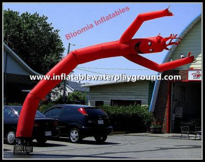 China Outdoor Advertising Wavy Inflatable Arm Guy , Red Wavy Tube Man With Smiling Face for sale