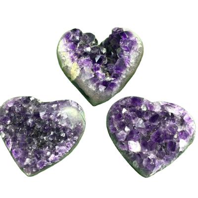 China Wholesale High Quality Europe Crystal Love Heart Amethyst Group Love Heart For Decoration for sale