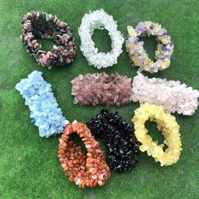 China Europe new design natural crystal bracelet green blue bracelet rose quartz bracelet tourmaline quartz bracelet for sale