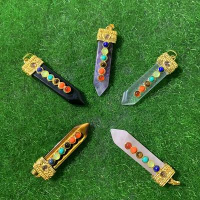 China New Design Europe Natural Crystal Pendant 7 Chakra Crystal Pendant For Decoration for sale