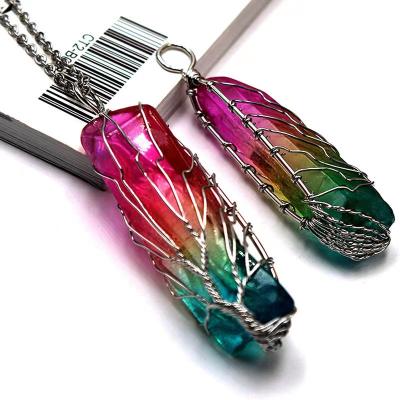 China Europe New Design Aura Natural Crystal Angel Pendant Tree Of Life Pendant for sale