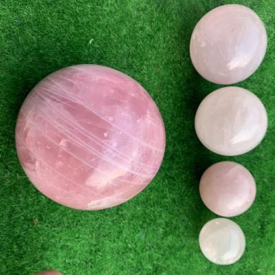 China Wholesale Europe Natural Crystal Ball Rose Quartz Ball Rose Crystal Sphere for sale