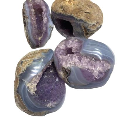 China Wholesale High Quality Raw Europe Agate Geode Crystal Stone Stone Rough For Healing for sale