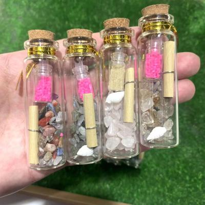 China Wholesale Natural Crystal Drift Bottles Crystal Gravel From Europe Wishing Bottles Gifts for sale