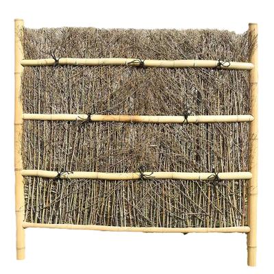 China Garden Fence bamboo tonkin cane fencing internally wired black panels caramel carbonised fence for sale