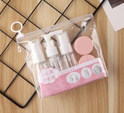 China 5 Package Cosmetic Separate Empty Clear Bottle 5pcs/set Press Spray Bottle for sale