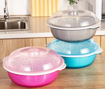 China Durable Plastic Stocked Basket Strainer Tray For Vegetable And Fruit for sale