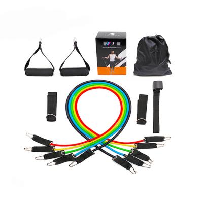 China Wholesale Bodybuilding Exercise Workout Loop Exercise11 Pcs Resistance Bands Tubing Set for sale