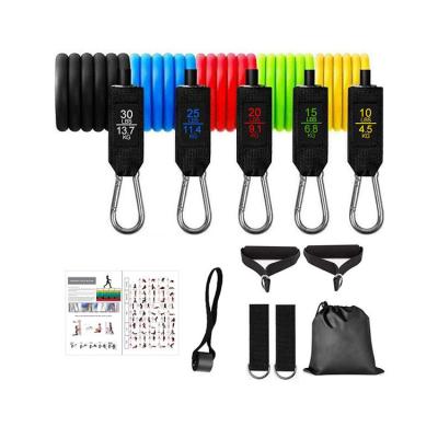 China Bodybuilding 11 Pieces Set Multifunctional Resistance Bands With Handles Door Anchor Pull Rope Tension Band Muscle Training Home Gathering Belt for sale