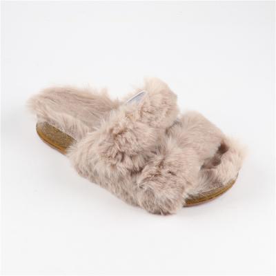 China Fashion Trend Winter Factory Wholesale Colorful PVC Fluffy Slides for Woman Ladies Fur Slippers Fuzzy Women's Sandals for sale