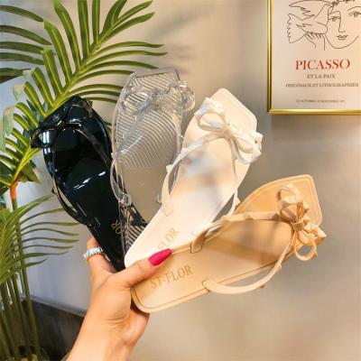 China Fashion Trend Low Moq Women's Flat Slippers Summer Jelly Sandals Beach Women Rivet Flip Flop Slippers Beach Slides Jelly Shoes for sale