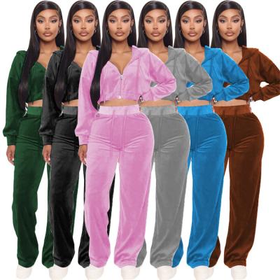 China Breathable Warm Woman Clothes 2021 Trending Plus Sizes Ribbed Crop Top 3 Piece Set Jumpsuit Winter Outfit Fall Clothing for sale