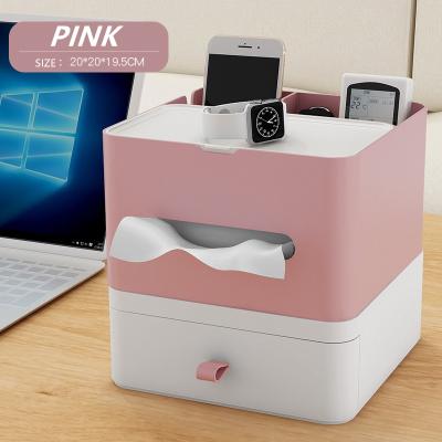 China Wholesale High Quality Multifunctional Desktop Remote Control Storage Box Tissue Plastic Stored Box for sale