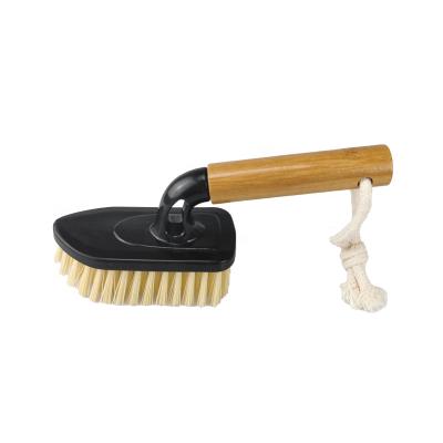 China Popular Viable Scrub Household Bamboo Multi Purpose Brush Handle Durable Shoes Brush Stiffens Sturdy Handle Comfortable Hang Up for sale