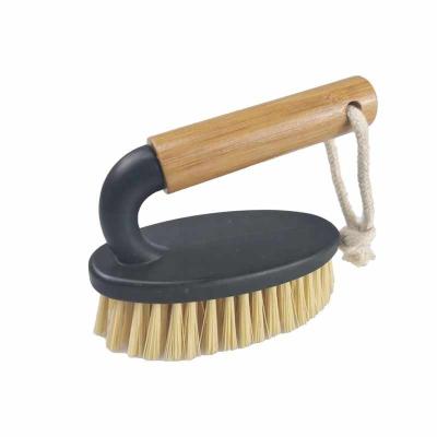 China Sustainable Popular Factory Scrub Bamboo Brush Handle Professional Multi Purpose Durable Shoes Cloth Brush Stiffens Sturdy Handle Hanging Up for sale