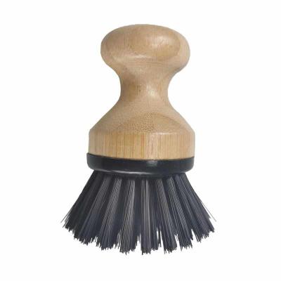 China Durable Dish Pot Pan Brush With Bamboo Handle Popular Goods Stiff Plam Brush Handle Sturdy Kitchen Long Round Main Hot Sale for sale