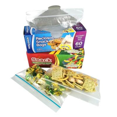 China Disposable Custom Clear PE Zipper Zipper Lock Reclosable Snacks Storage Plastic Bags for sale