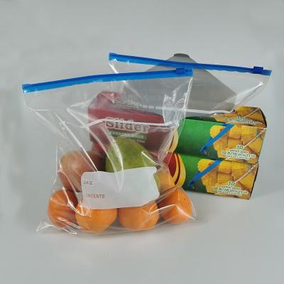 China Food Grade PE BIODEGRADABLE Ziplock Bags Slider Gallon Bags Reusable Kitchen Food Storage Bag Factory Ensure Good Quality for sale