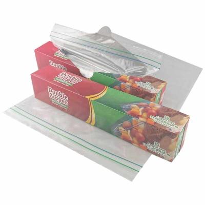 China High Quality Durable Food Storage Kitchen Plastic Double Seal Ziplock Bags Pe Security Zipper Bag Freezer Bag Popular Supermarket Sale for sale