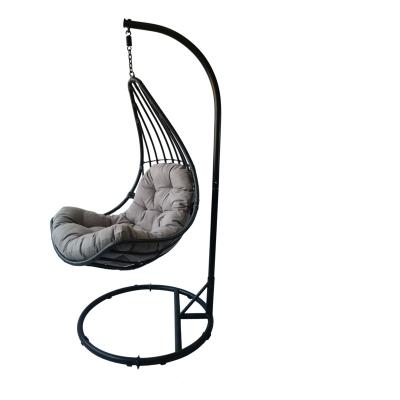 China Assemble Outdoor Rattan KD Wicker Egg Swing Hanging Chair With Metal Bracket Furniture Color Hardware Original Place General Pattern for sale