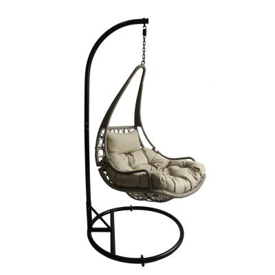 China Easy-carry swing egg swing seat outdoor rattan wicker unique hanging chair with metal bracket furniture material color origin general pattern for sale