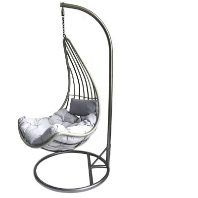 China Super Comfortable Outdoor Rattan Wicker Single Seat Egg Swing Hanging Chair With Metal Bracket Furniture Material Color Origin Place General Pattern for sale