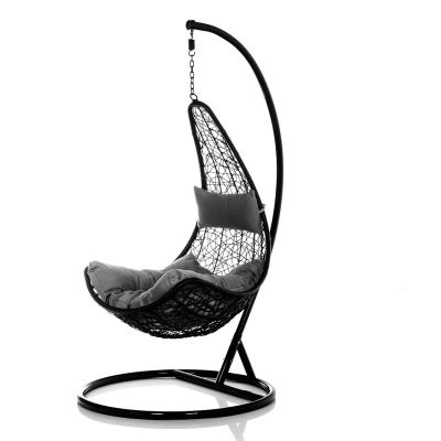 China Super Comfortable Outdoor Rattan Wicker Double Egg Swing Hanging Chair With Metal Bracket Furniture Color Hardware Original Place General Pattern for sale