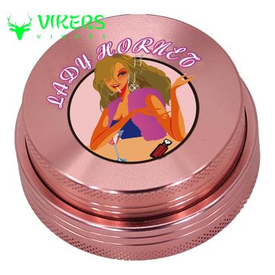 China Custom Logo 56mm Pink Girl Series Tobacco Portable Spice Grinding Herb Grinders Smoking Herbal Smoking Weed for sale