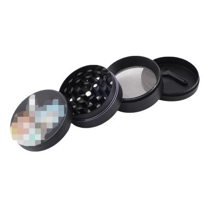 China Zinc Alloy Tobacco Grinder 4-Layer Herb Grinders Accessories Customized Grinder Design for sale