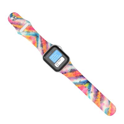 China For Apple Watch Gen Tie Dye Printing Luxury Sport Correa De Reloj For Apple Watch Band 5 Series 1st-5th 38Mm 40Mm 42Mm 4 3 2 1 for sale