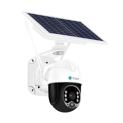 China Human Motion Tracking 1080P ICSEE APP Outdoor Solar Panel Security 3MP Cctv 360 Audio Solar IP Camera Two Way Wifi for sale