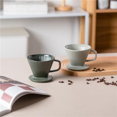 China Sustainable High Quality Reusable Home Office Travel Custom Pour Over Brew Coffee Dripper Cup Ceramic Coffee Filter Mug for sale