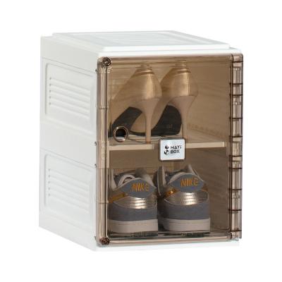 China ANTBOX Viable Hot Selling Foldable Shoe Box 1 Door With 2 Layers Shoe Organizers for sale