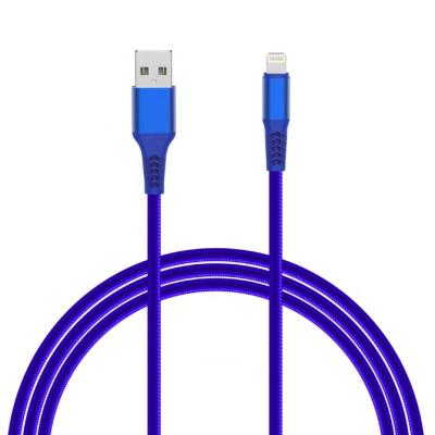 China Mobile Phone MFI Certified Nylon Braided Aluminum Case USB2.0 to 2.4A Lightning Charging Data Cable for sale