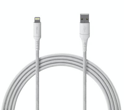 China MFI Certified Mobile Phone Conquer Band 2.4A USB Nylon Braided Fast Charging Cable For Lightning for sale