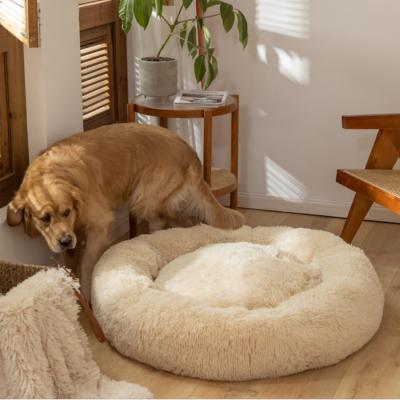 China Dropshipping Viable Suppliers for Dog Trained Cushion Donut Dog Bed Calming Cats Large or Small Dog Cat Bed Fast Shipping for sale