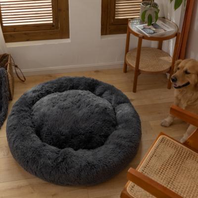 China Viable Bed For Dog Cushion Plush Comfortable Calming Bed For Cat And Dog Donut Bed Calming Cushion For Dog With Dropshipping Service for sale