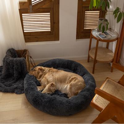 China Soothing Dog Bed Cushion Viable Bedsure Bed For Dogs Washable Donut Bed Round Cushion For Dog for sale