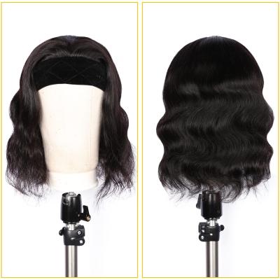 China Wholesale Silky Straight 100% Wave Hair Cuticle Aligned Virgin Hair Elastic Body Wave Headband Wig For Black Women for sale